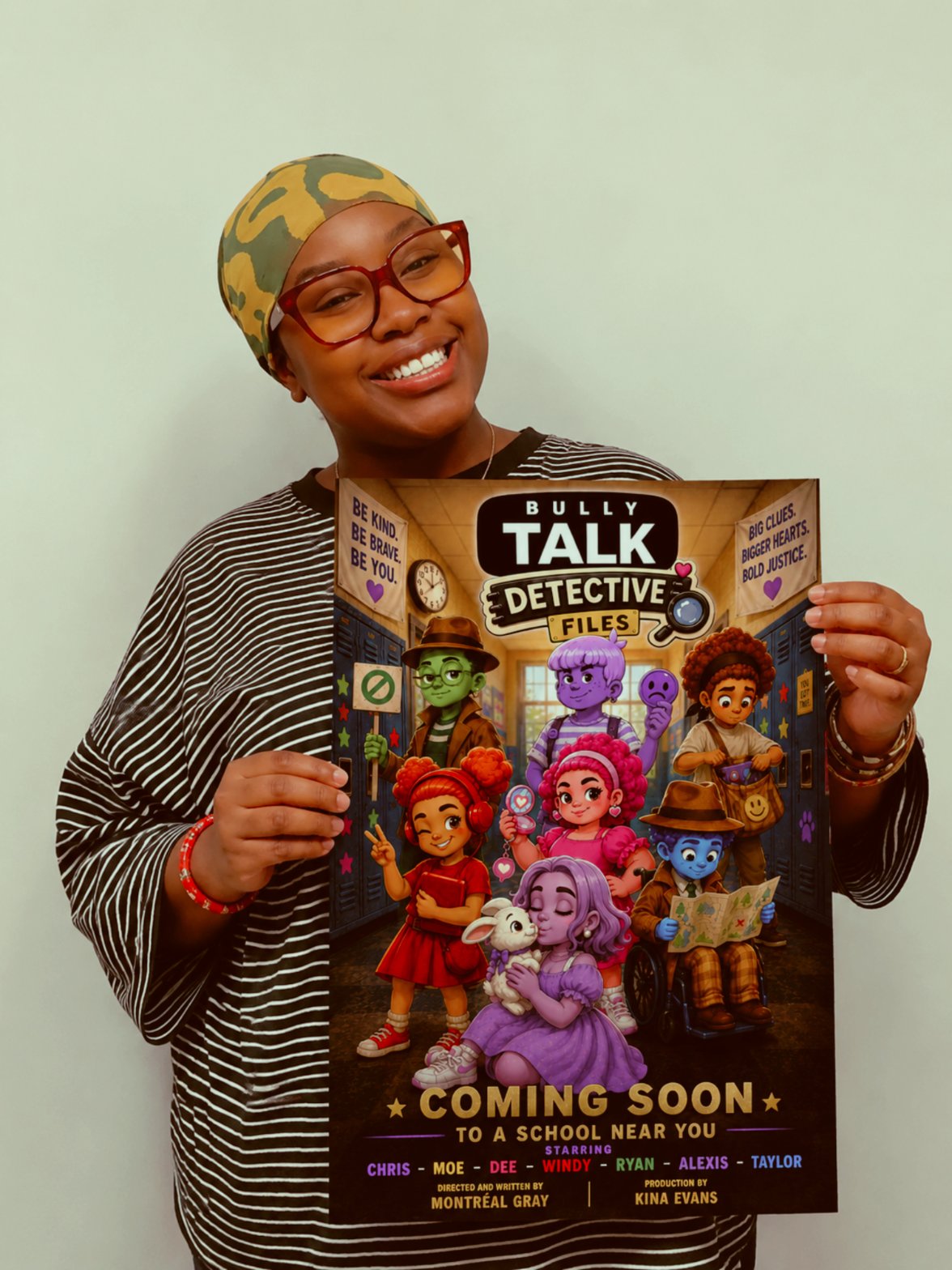 Kina Evans spending time with students